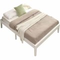 Better Home Stella Solid Pine Wood Twin Size Platform Bed Frame, White PLATFORM-33-WHT
